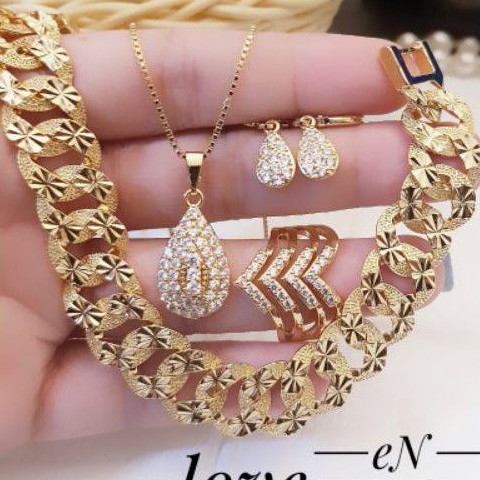 Xuping set perhiasan  lapis emas  24k 2803 Shopee  Indonesia