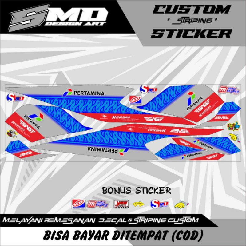 LIS STRIPING VARIASI MANDALIKA MOTOR BEAT DELUXE TAHUN 2020