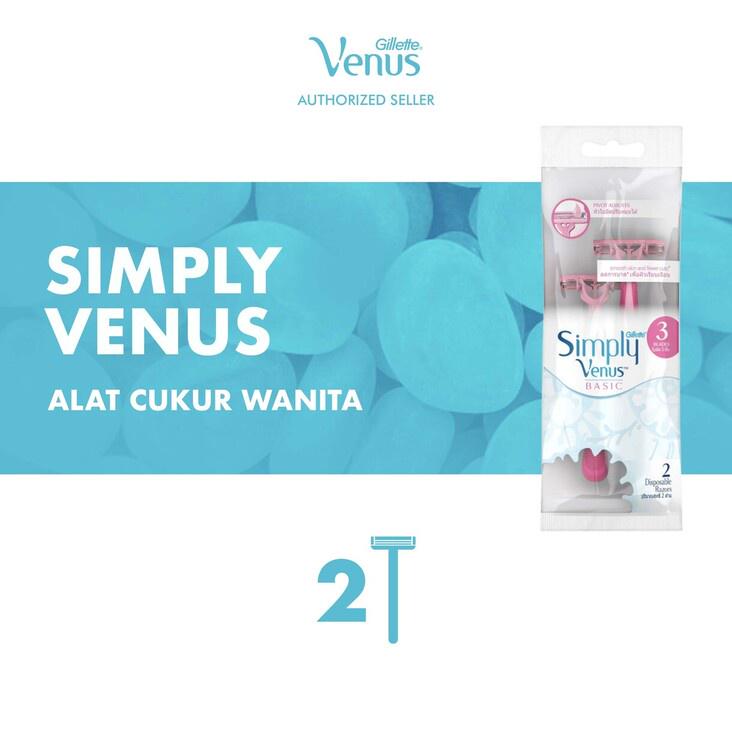 Gillette Venus Alat Cukur Wanita Simply Venus Basic Isi 2 Razor Pisau Cukur