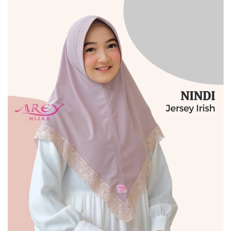 068 NINDI ORI AREY HIJAB || JILBAB INSTAN RENDA PRADA-Baige