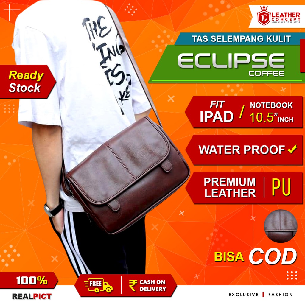 Tas Selempang Kulit Pria (ECLIPSE) - COFFEE