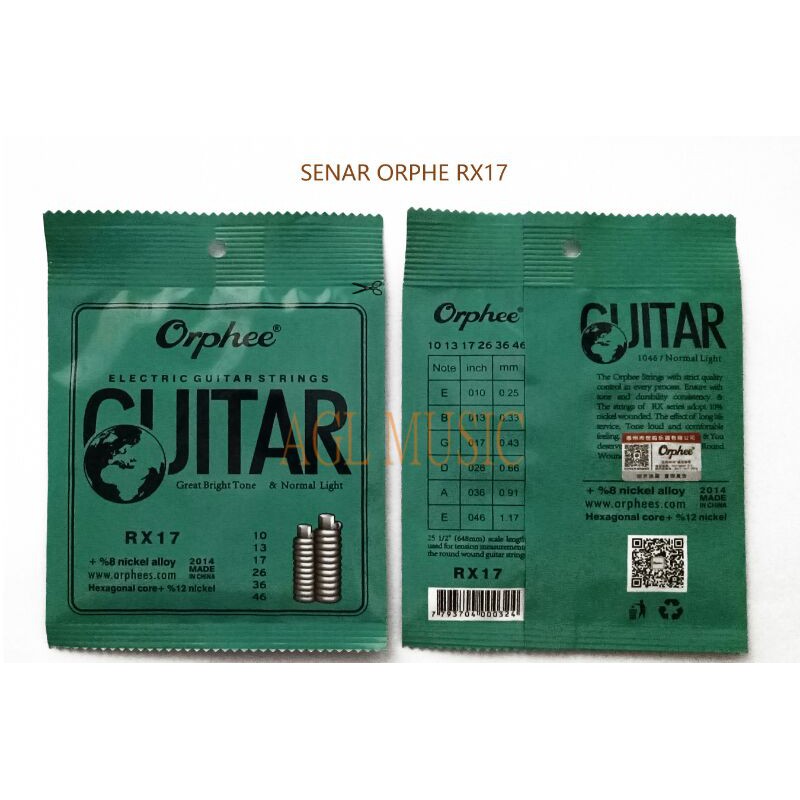 SENAR GITAR ORPHEE 010 RX17 ELEKTRIC / ELEKTRIK / ORPEE RX 17 / TALI GITAR / GUITAR / STRING 1 SET