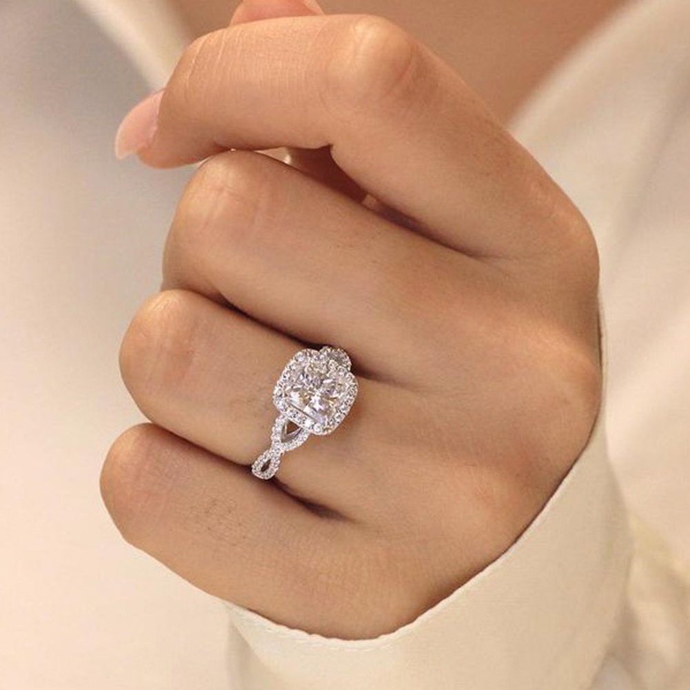 Hu Hu Hu Hu Hu Alat Bantu Pasang Kacamata♡ Cincin Wanita Hias Cubic Zirconia Gaya Mewahputri Untuk Pertunanganpernikahanhadiah