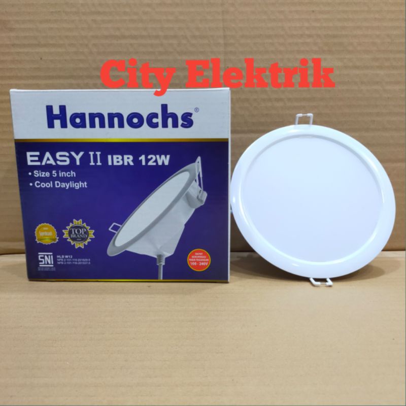 LED Panel Hannochs Easy II IBR 12 Watt / Lampu Downlight Hannochs 12w / Lampu Pelafon Hannochs 12 Watt ( Cahaya Putih )