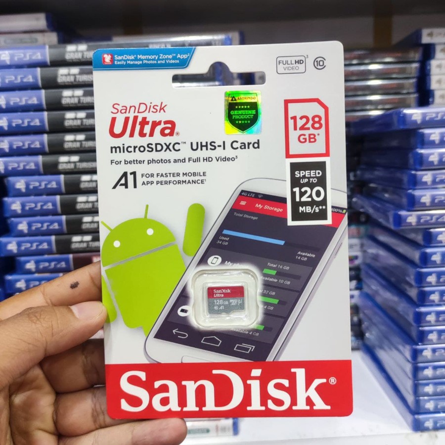 Sandisk 128GB 100mbps Micro SD Original Garansi Resmi