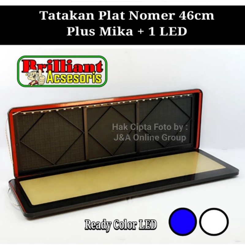 Tatakan Rumah Plat Nomer Mobil - 46cm Plus Tutup Mika - No Led / Plus Led