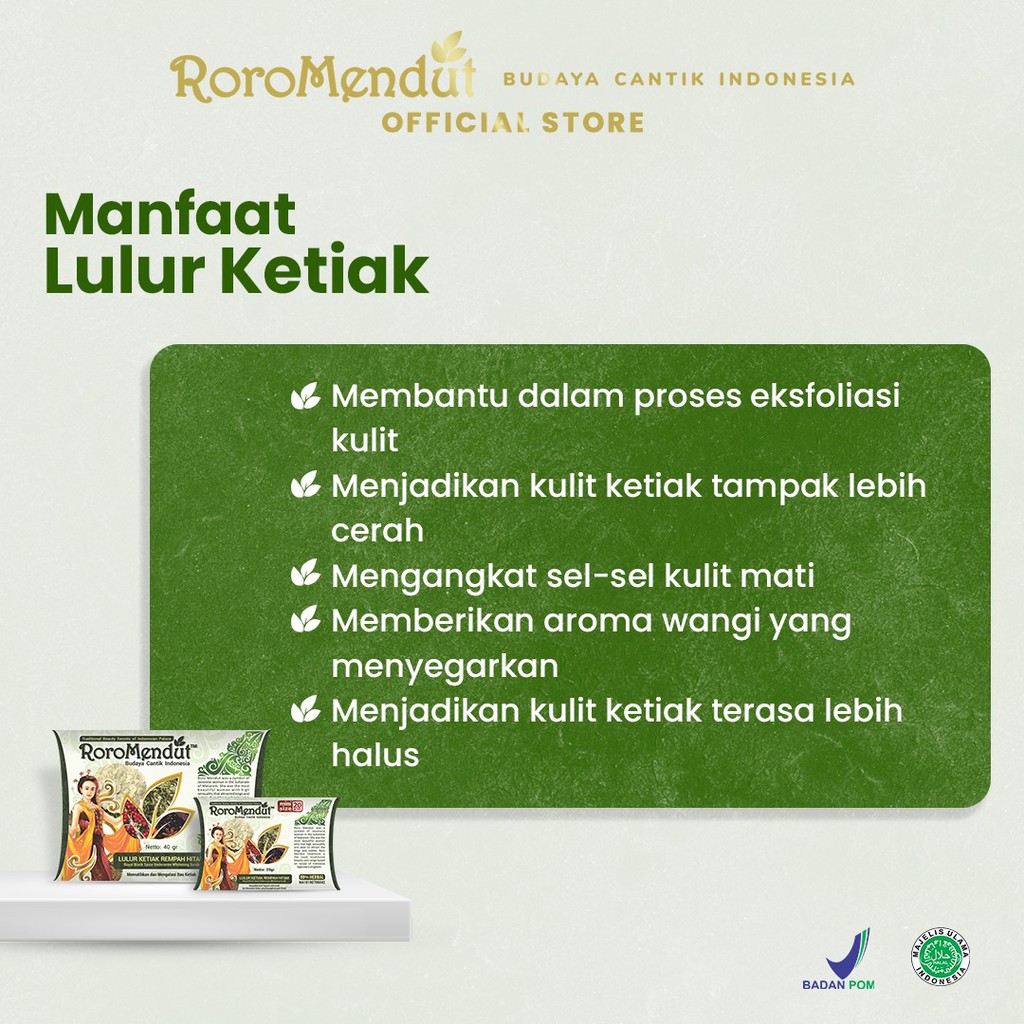 Roro Mendut (Mini Size) Lulur Pemutih Ketiak 20 Gr