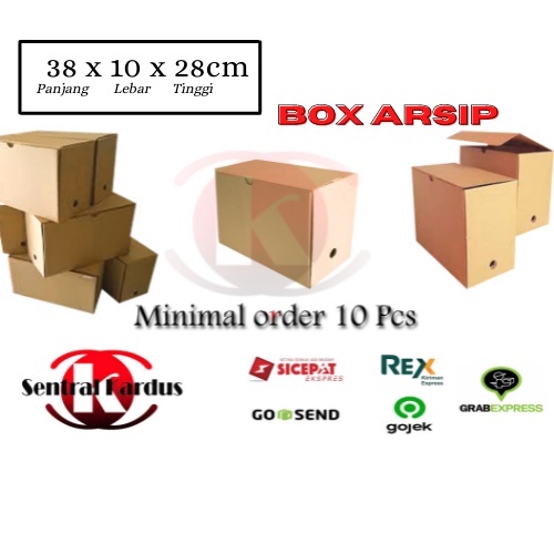 

(ISI 10 PCS ) KARDUS ARSIP UK. 38x10x28cm Dus Arsip / Box File / Karton Arsip