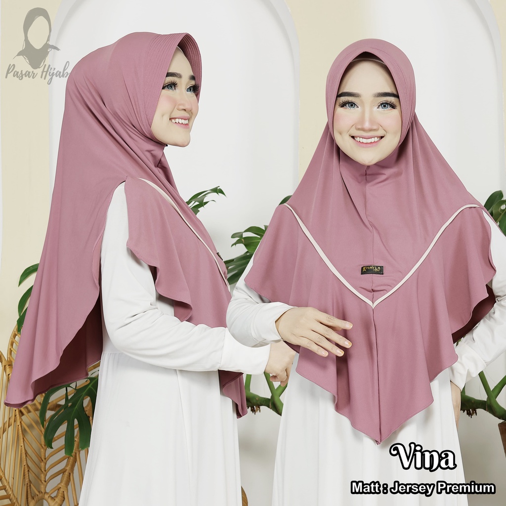 Kerudung Instan Jersey Model Vina Jilbab Instan Jersey Super Premium Hijab Bergo Terbaru Pasar Hijab