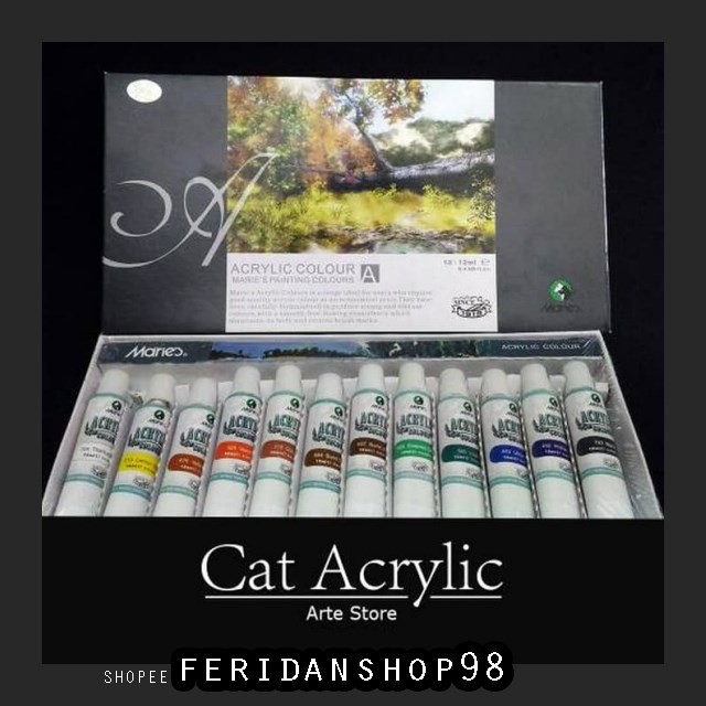 

BT581 CAT ACRYLIC SET BEST 12 WARNA BY FERIDANSHOP98