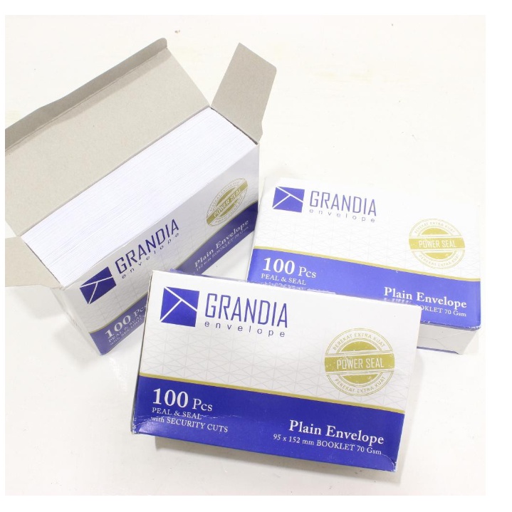 1 BOX Amplop Putih 104 GRANDIA / Amplop Polos Kecil Lem