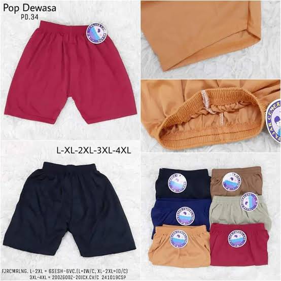 3 Pcs Celana Pendek Fajar Cemerlang - Celana Ketat Wanita - Anak dan Dewasa Mix Warna