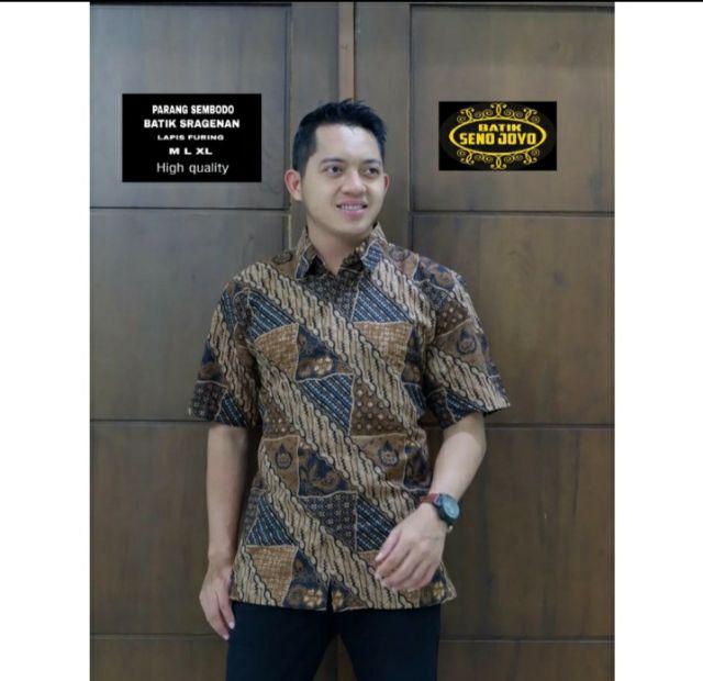Parang Sembodo Kemeja Batik Pria Eksklusif Lengan Panjang Berfuring Batik Solo Katun Primisima
