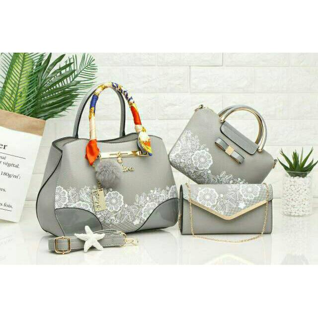 Tas Eldora Crisya ES1109 (3in1) wanita branded batam fashion import