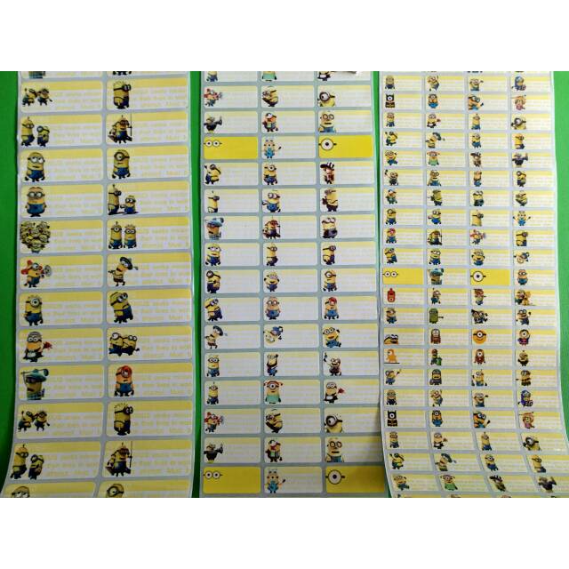 

MINION Stiker label nama waterproof anti air murah