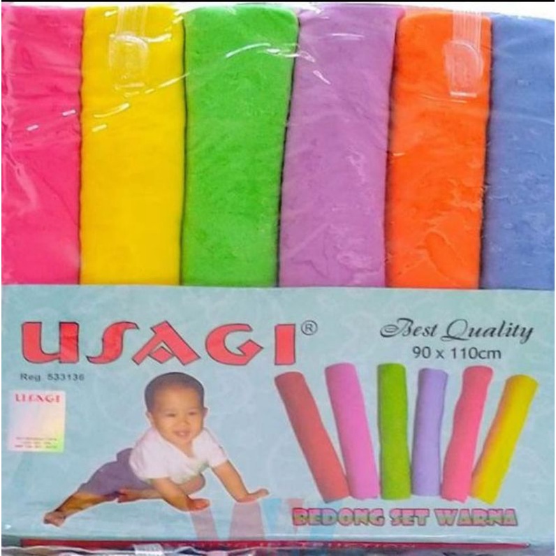 Bedong bayi usagi polos 90 × 110 cm (6 pcs)