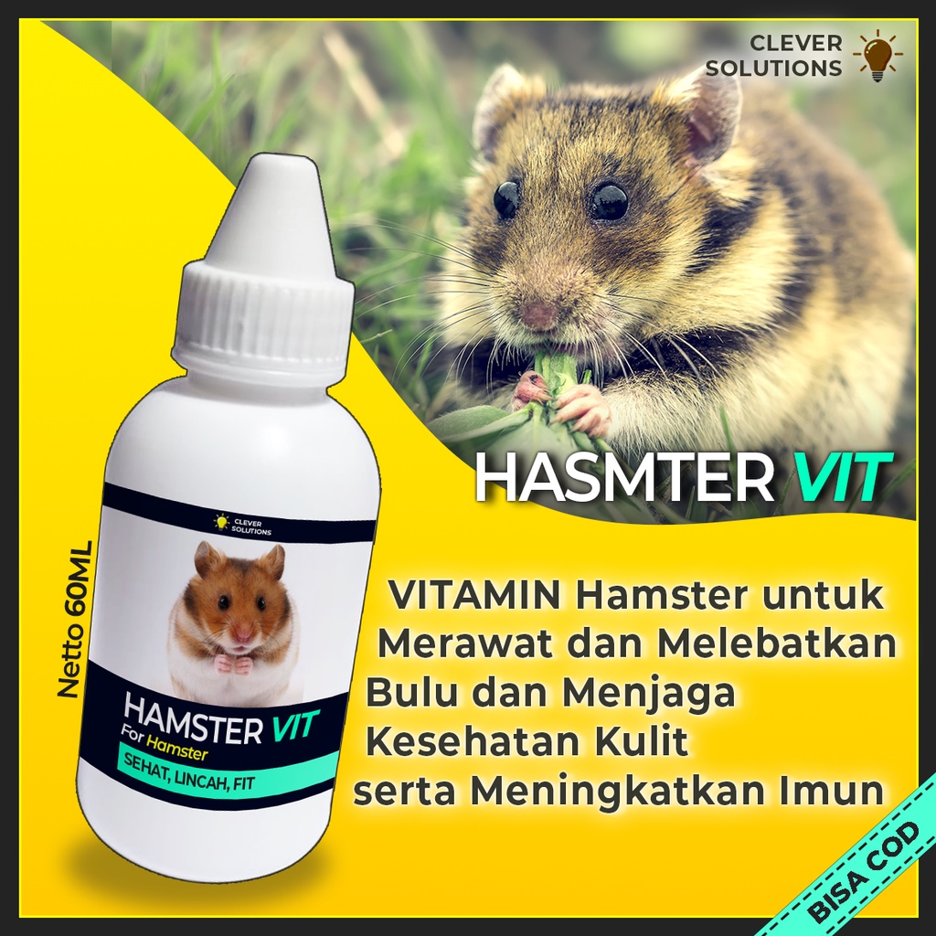 Vitamin Hamster Sugar Glider Landak Mini Meningkatkan Nafus Makan Imunitas Menjaga Kesehatan Merawat Kulit by Clever Solutions Obat Hamster Pakan Makanan Hamster Sugar Glider Hamvit Vitma