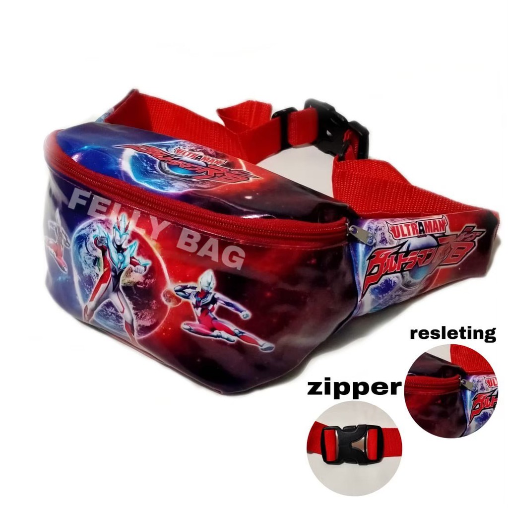 NIQABIS WAISTBAG ANAK LAKI TAYO TOBOT SPIDERMAN BATMAN ULTRAMAN TAS SELEMPANG ANAK COWOK MURAH