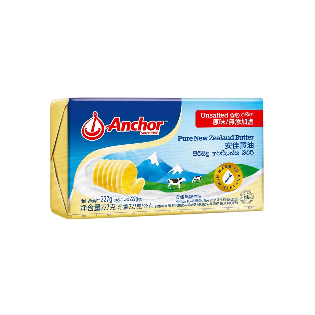 

RB22 ANCHOR BUTTER UNSALTED Kemasan 200 Gram Khusus Gojek Grab Instant Only