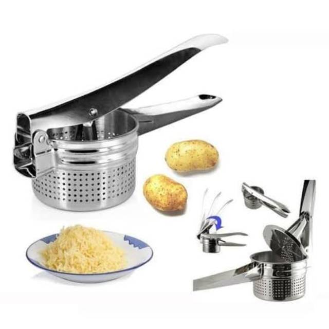 Alat penghancur kentang stainless TEBAL / peras pres serbaguna kentang ubi santan / alat press / potato ricer stainless