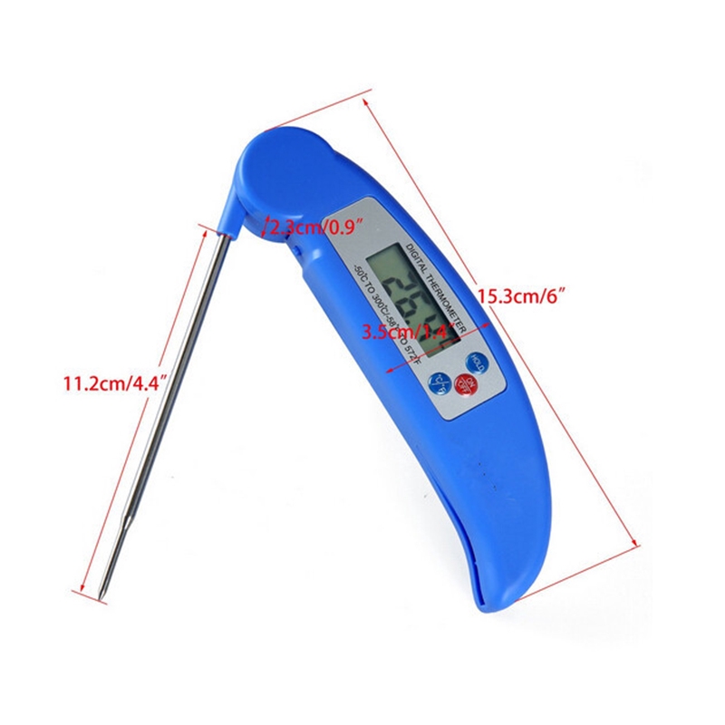 Termometer Probe Lipat Daging Panggangan BBQ Digital Instant Baca Termometer Makanan Alat Kue Dapur