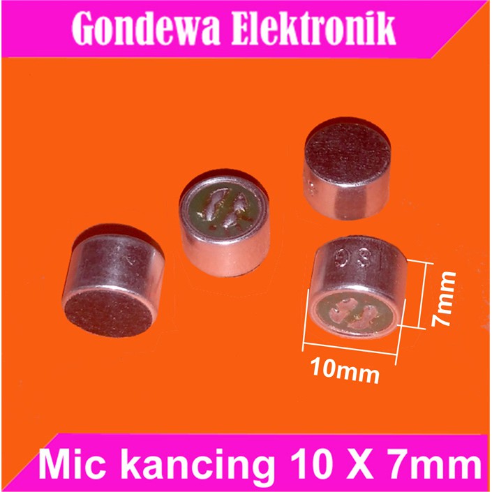 Mic condensor Mic kancing Kondensor electret Mikrofon 10 X 7mm