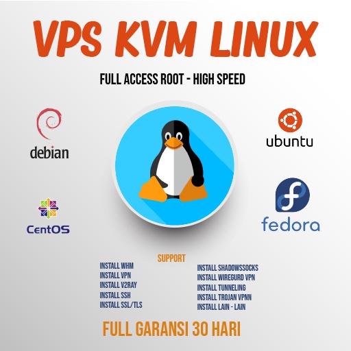 Server VPS Linux KVM Full Akses Admin &amp; Garansi 1 Bulan