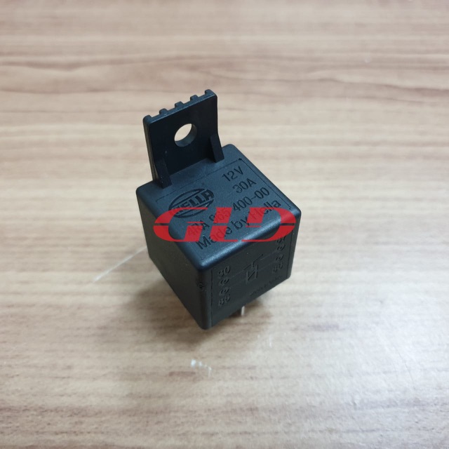 RELAY HELLA 12V 30A KAKI 4 + SOCKET RELAY CERAMIC