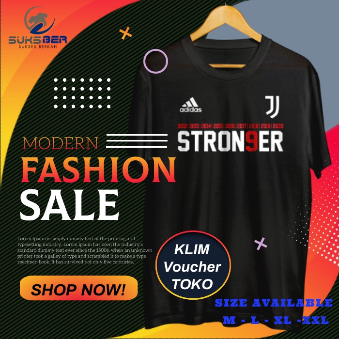 Kaos Bola Futsal Baju Distro Original Pria Dewasa Branded Cowok Keren Import Juve STRON9ER SKBR155