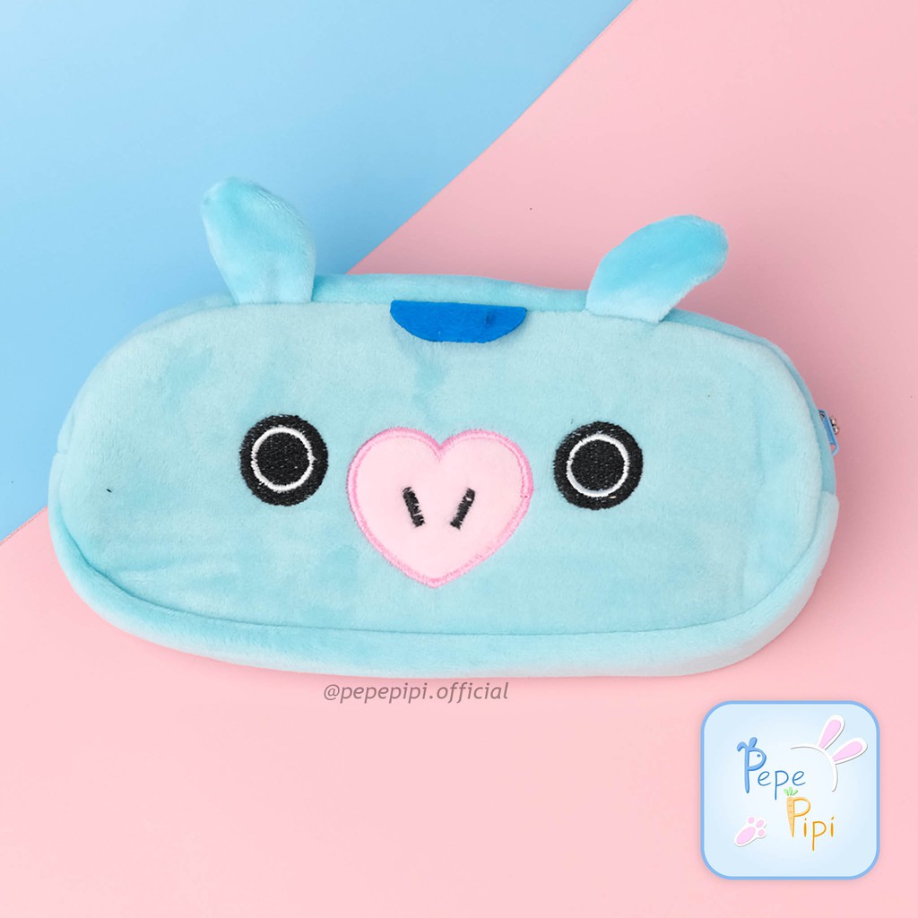 Kotak Pensil Boy Band Plushy Wadah Plush Kostak Bangtan Army Kpop Korea Pouch Makeup Kosmetik-Kuda biru