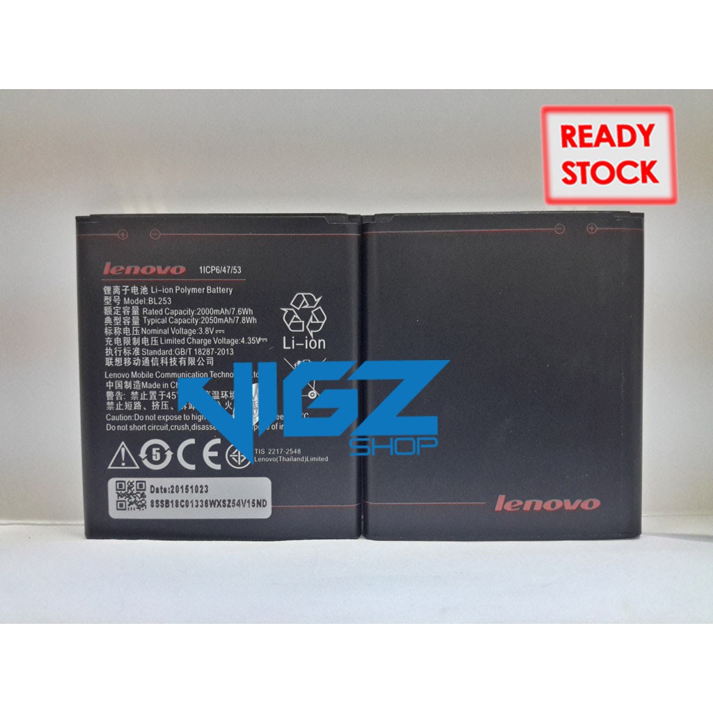 Baterai Lenovo A1000 A2010 A2580 A2860 BL253 BL-253 Original 100%