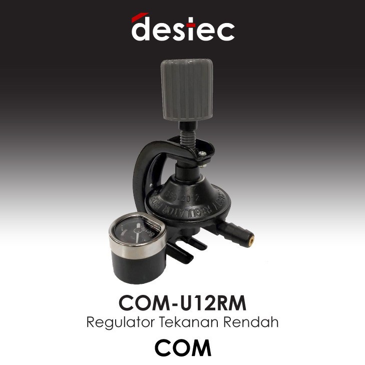 Destec Regulator Gas Jepit Kunci Putaran + Amper COM-U12RM - Black Edition