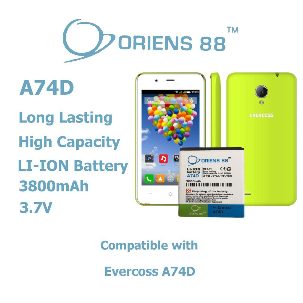 Baterai Batre Battery Double Power OR88/ Oriens88 Evercoss A74D