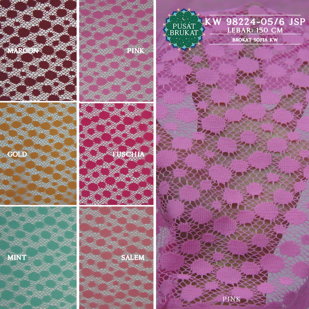 KAIN BRUKAT SYARINI / BROKAT SYAHRINI / MOTIF ONDE - KW 98225 [harga per 0.5m]