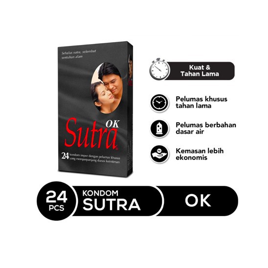 KONDOM SUTRA OK HITAM - KEMASAN PRIVASI - ISI 3 12 24