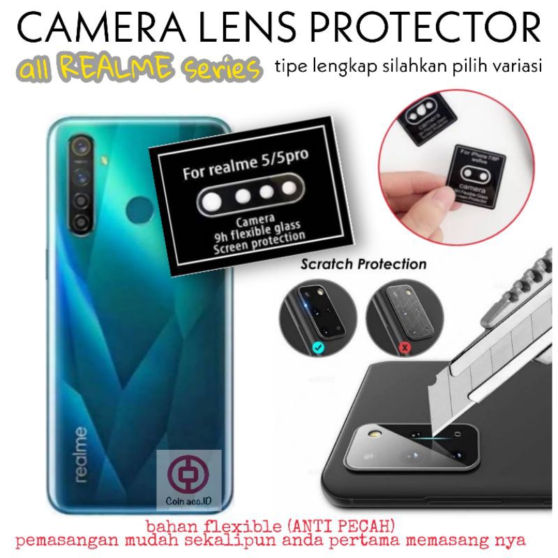 9H Tempered Glass CAMERA REALME 5 pro/5i/5s/C11/C12/C15/C3/3 pro/X2 pro/6 pro - anti gores TG kamera