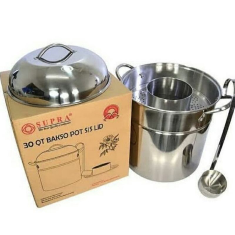 Panci baso 30 qt stainless steel supra