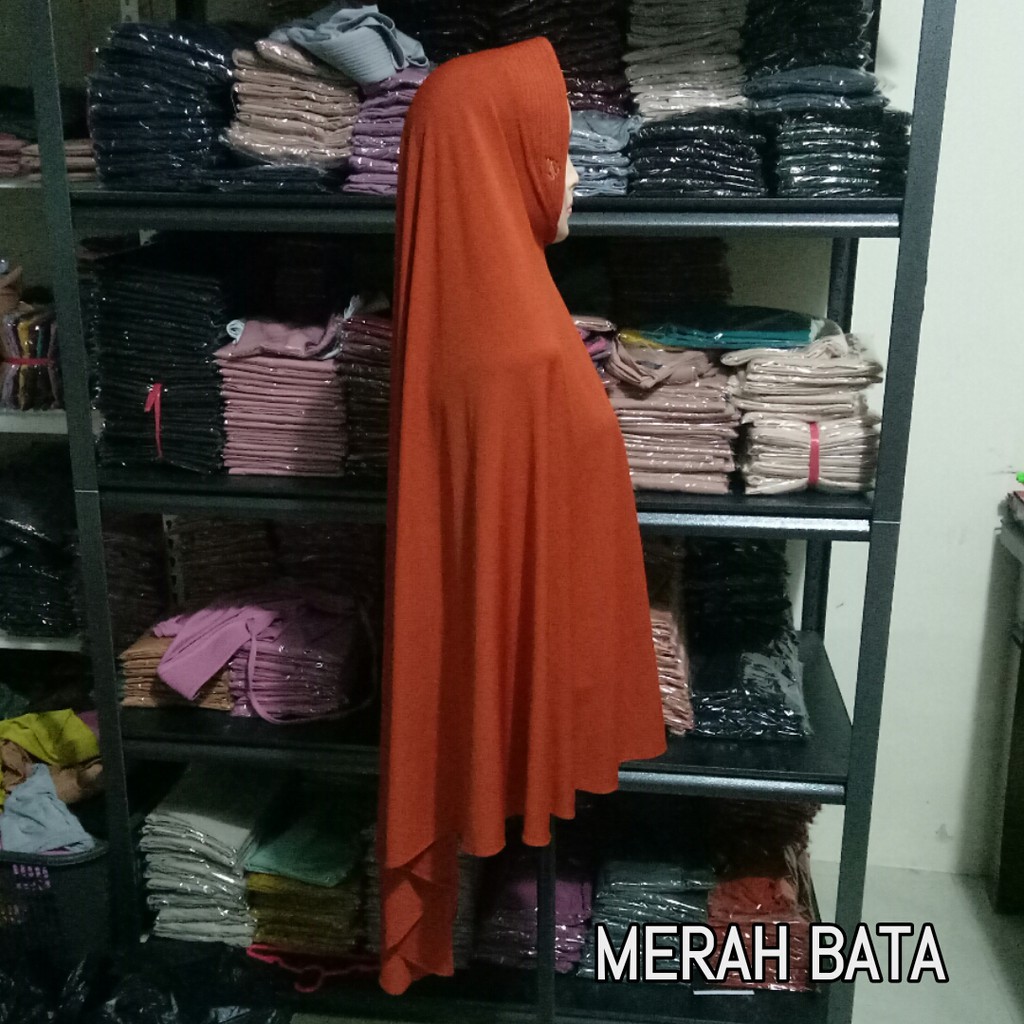 khimar Syar'i Jumbo | Jilbab Bergo Syar i Jumbo | Khimar syar i-Merah Bata