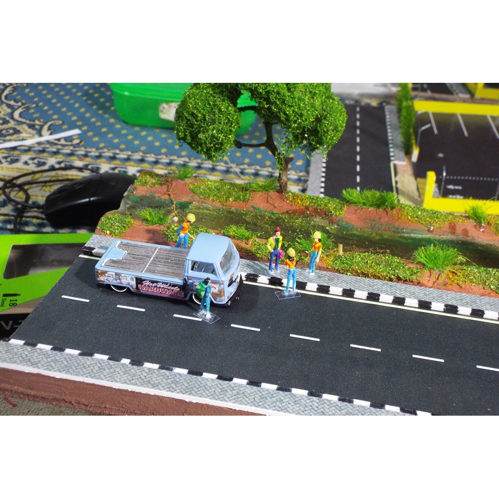 Diorama jalan dan sungai skala 64