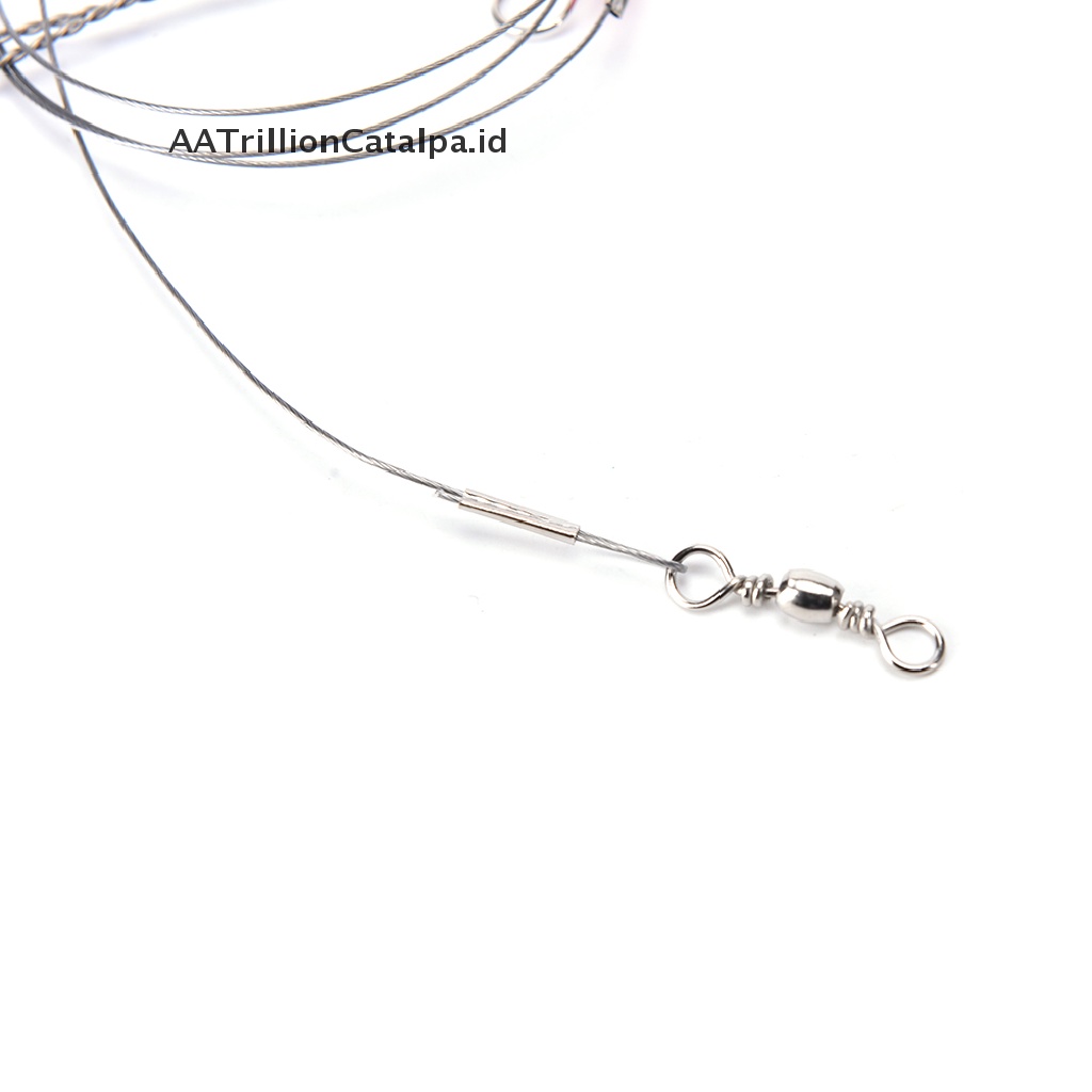 Aatrillioncatalpa 20pcs Kawat Stainless Steel 2 Lengan Untuk Umpan Pancing