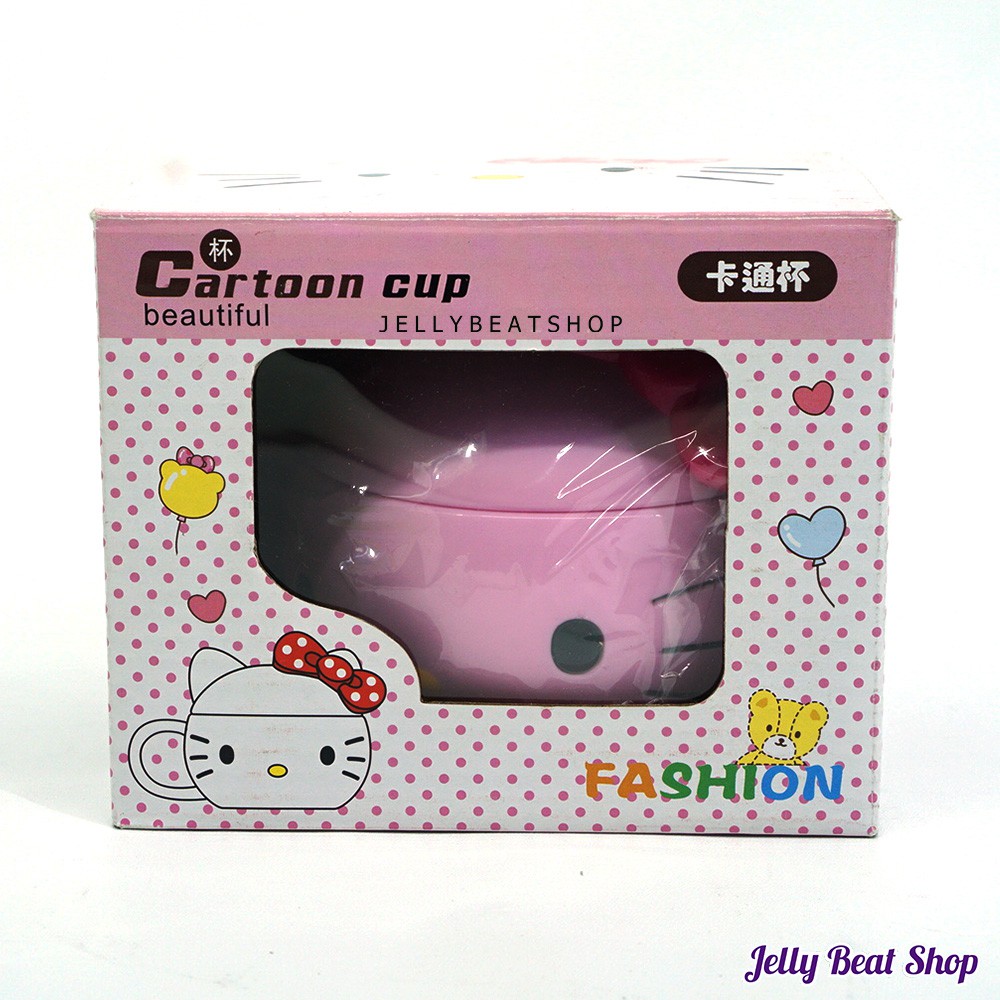 Mug gelas gembul karakter hello kitty / doraemon / keroppi mug plastik