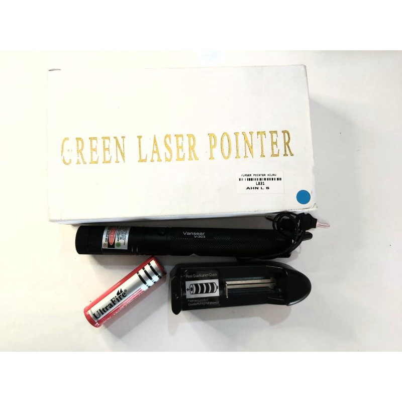 Green Laser Pointer Charge 2 Sorot/Laser Hijau Cas 2 Sorot/L831