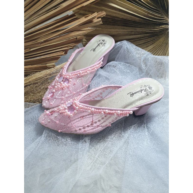 sepatu yohana pink tinggi 7cm hak tahu