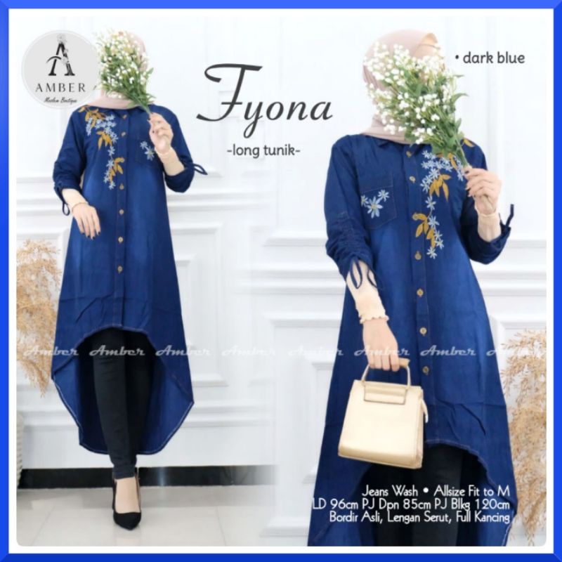Tunik Jeans Tunik Wanita Baju Tunik Jeans Baju Tunik Jeans Wanita Amber