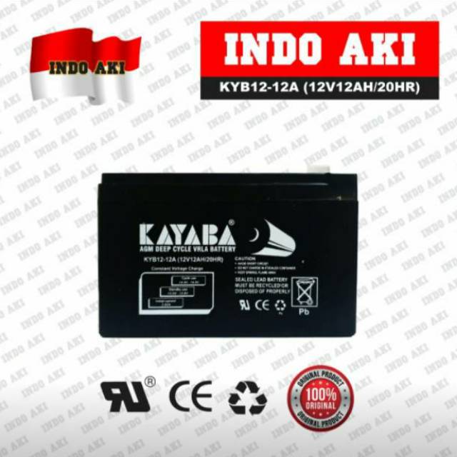 Aki/Baterai(Accu/Battery) Kering(MF) VRLA(UPS) Alt. 12V10Ah 12V 10Ah KAYABA AGM Deep Cycle GEL (VRLA