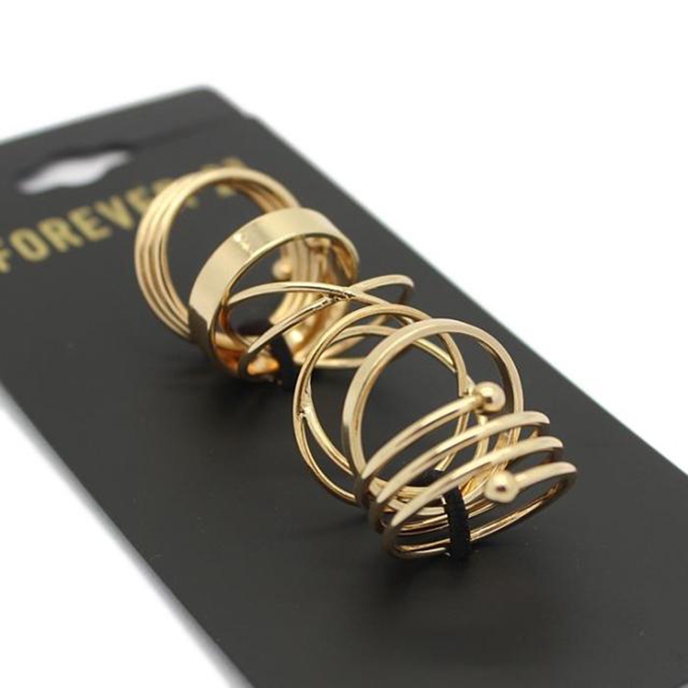 【TERSEDIA &amp; COD】6Pcs Cincin Retro Bahan Stainless Steel Untuk Hadiah Aksesoris Fashion