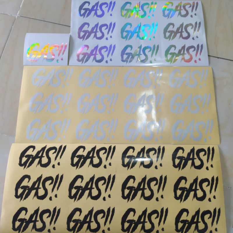 Sticker GAS!! sticker cutting gas sticker gass tangki cb gl mp tiger ukuran panjang 12cm tinggi 7cm