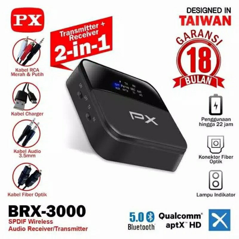 MULTIFUNCTIONAL Blueetooth Receiver Transmitter Audio 5.0 HD stereo 2in1 PX BRX 3000