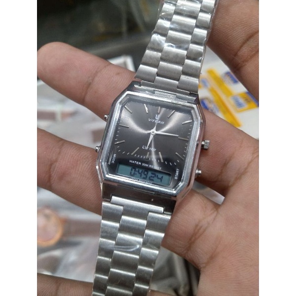 Jam Tangan Wanita Murah Dual Time Stainles