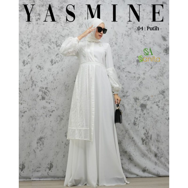 Dress Yasmine Ori by Sanita Hijab / Gamis Brukat / Muslimah Branded Wear / Gamis Set Syar'i / Gamis Pesta / Gamis Mewah / Baju Syar'i Pesta / Fashion Muslimah-4